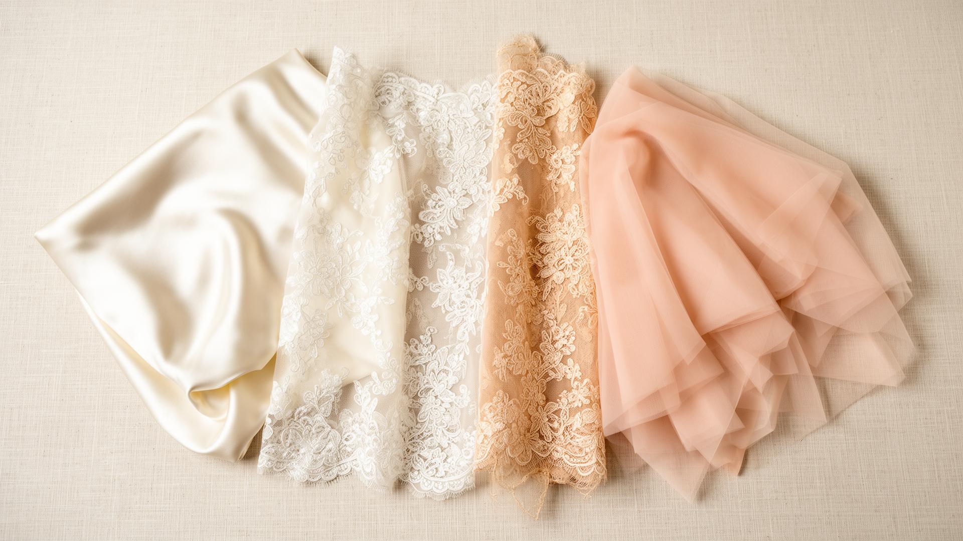 Bridal fabric flatlay