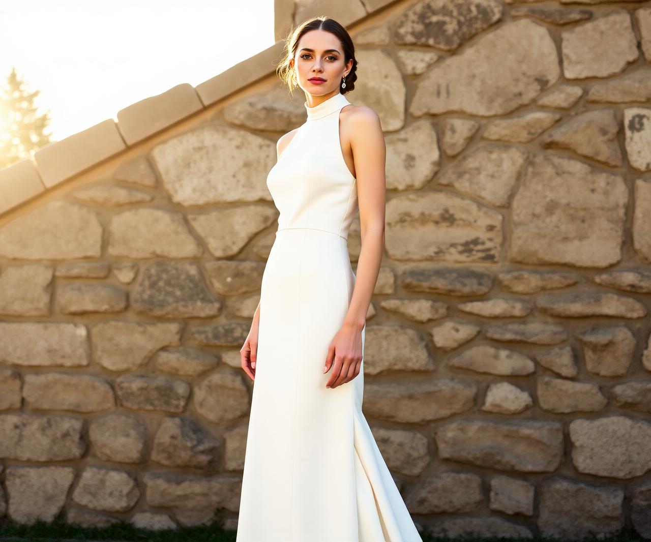 Silk column gown