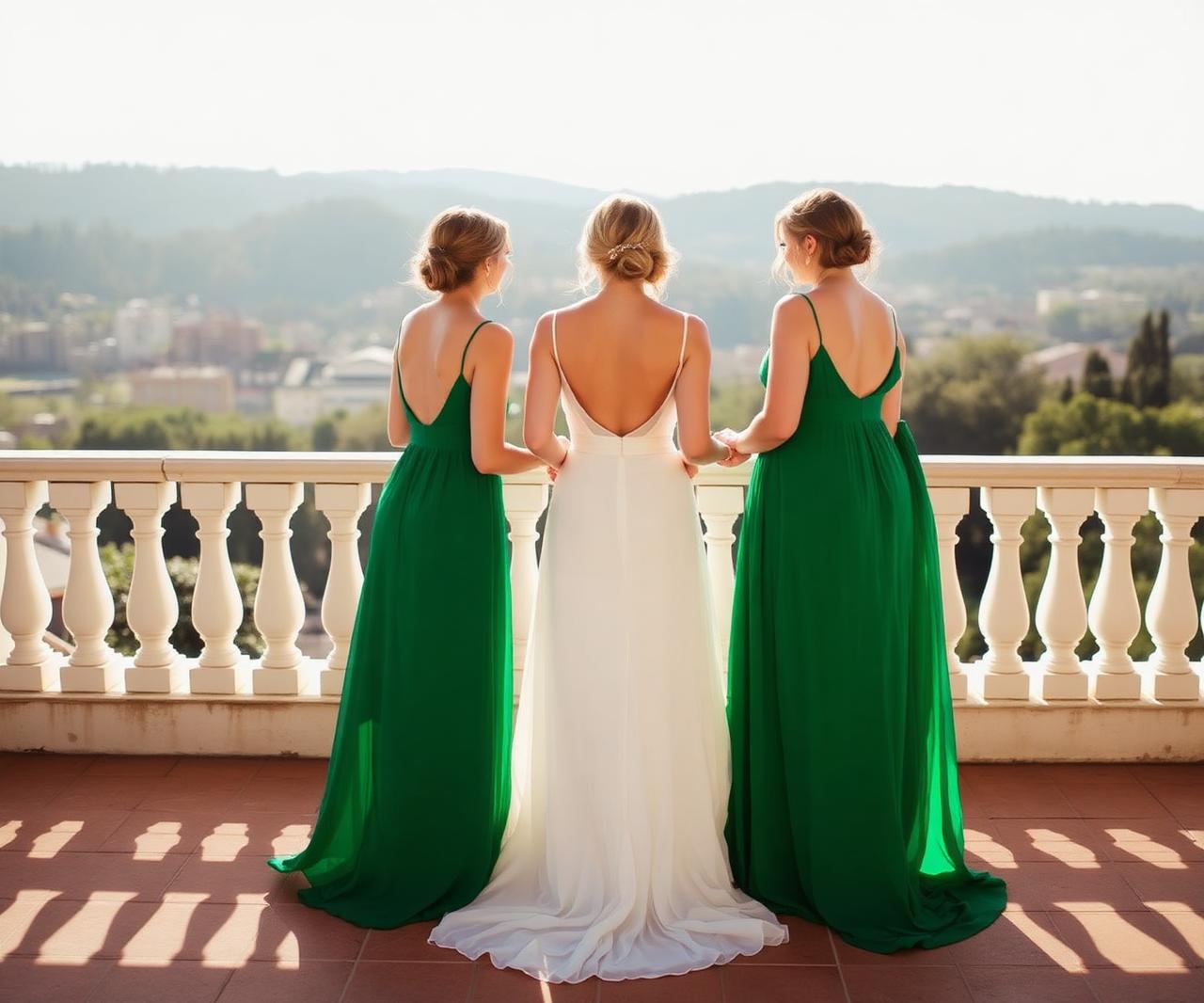 Emerald bridesmaid group
