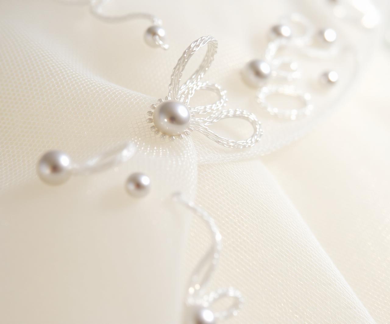 Hand sequined tulle detail