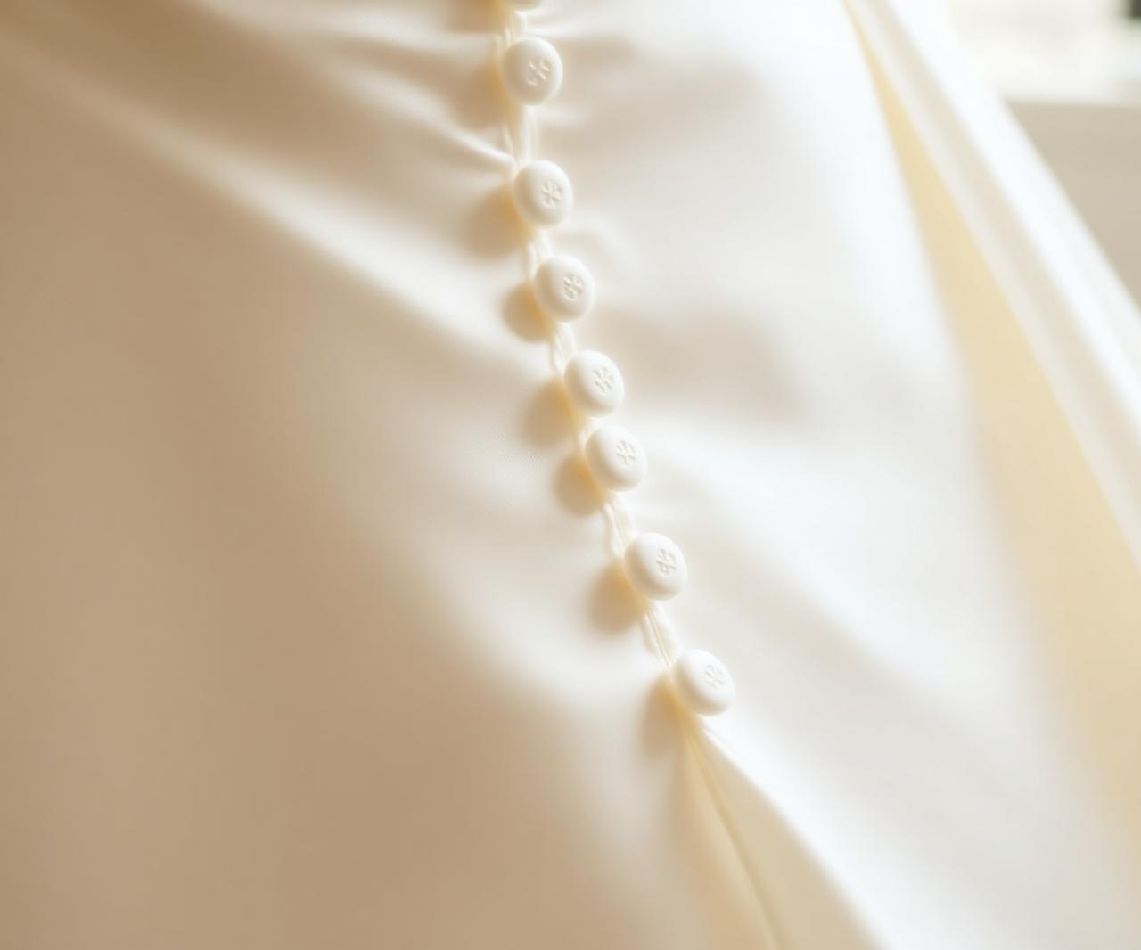 Covered satin buttons